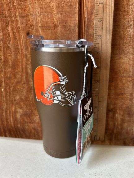 Orca Chaser 27 oz. Stainless Steel U.S.A. Made Tumbler Cup Cleveland Browns Color Logo
