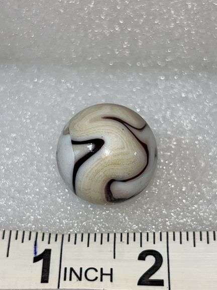Brown/White Swirl Shooter Marble