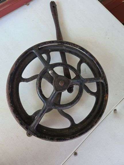 Vtg Hand Crank Bench Grinder tool