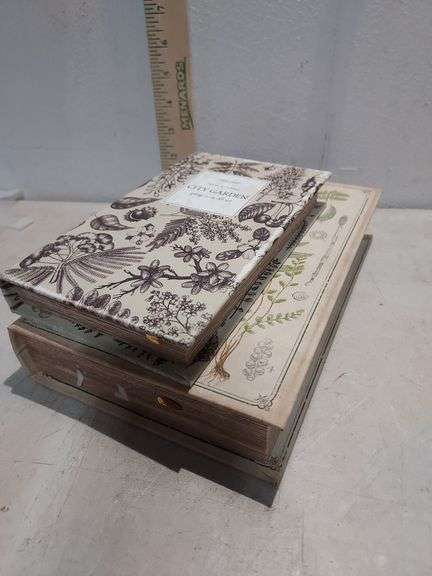 2 Magnetic Close Hide-A-Way Book Boxes Biggest Is 10"X6.5"X2"