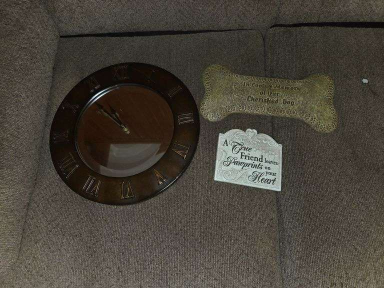 Clock and dog signs