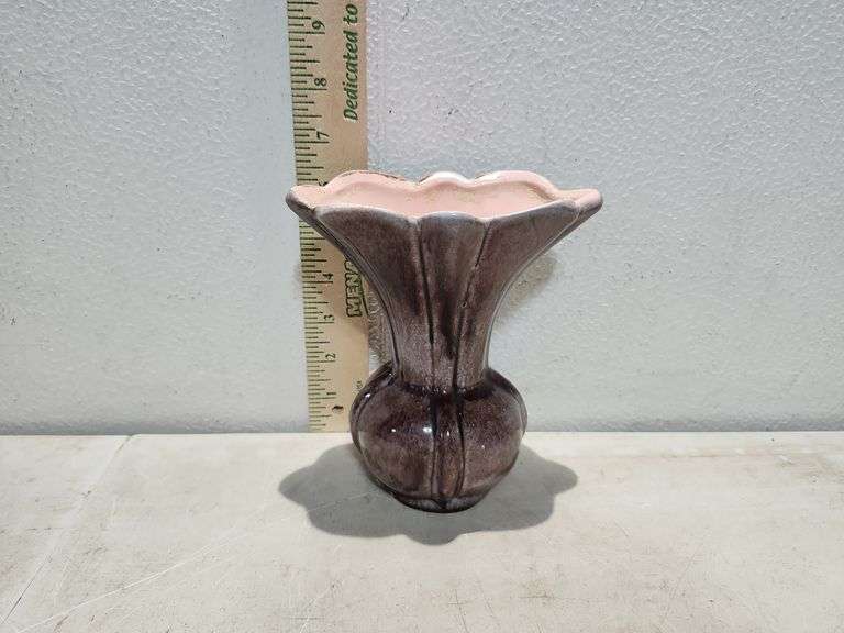 India U.S.A. Pottery Vase 6.25" Tall
