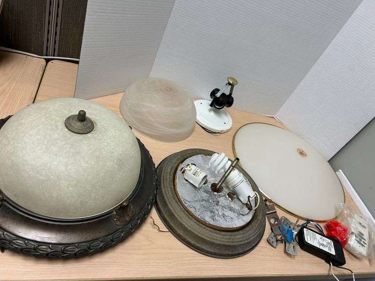Assorted Ceiling Light Fixtures and Hardware