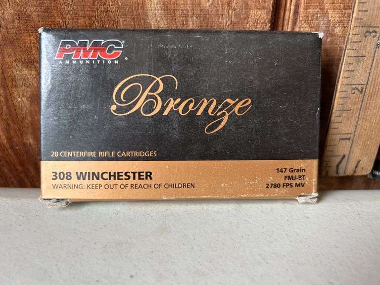 308 Winchester PMC Ammunition Bronze 47 Grain FMJ-BT 2780 FPS MV 20 Cart.