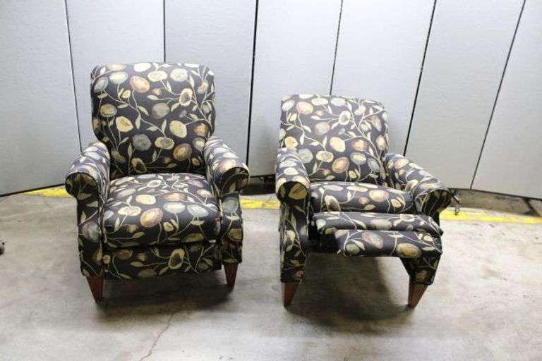 La-Z-Boy Reclining Armchairs with Floral Upholstery