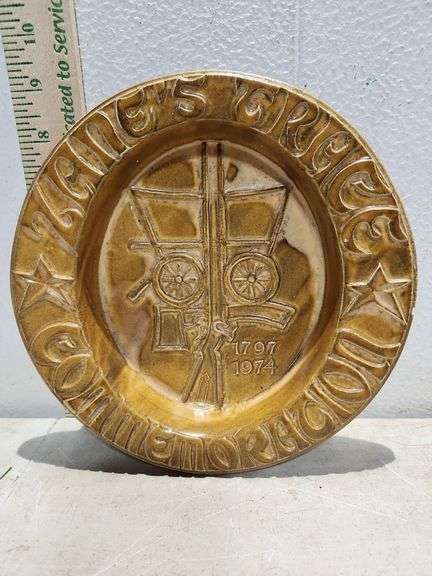 Zane's Trace Commemoration Bowl 1797-1974 8''X1.5'' Nelson McCoy Pottery U.S.A.