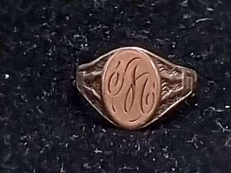 Vintage Signet Ring with Script Monogram – Unmarked - Auction Ohio