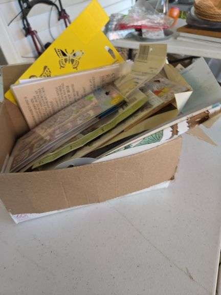 Box of scrapbooking and stickers