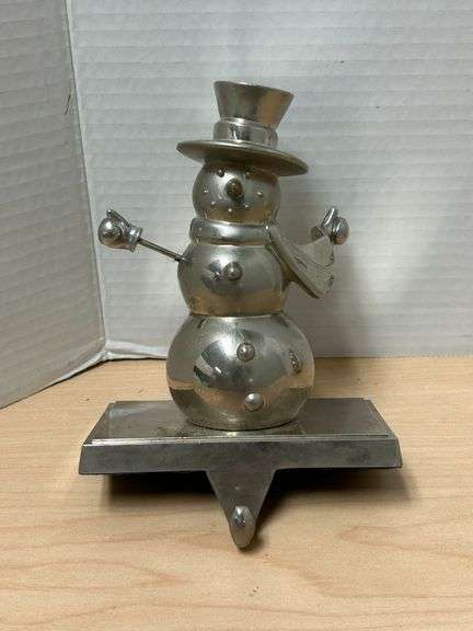 Metal Snowman Stocking Holder