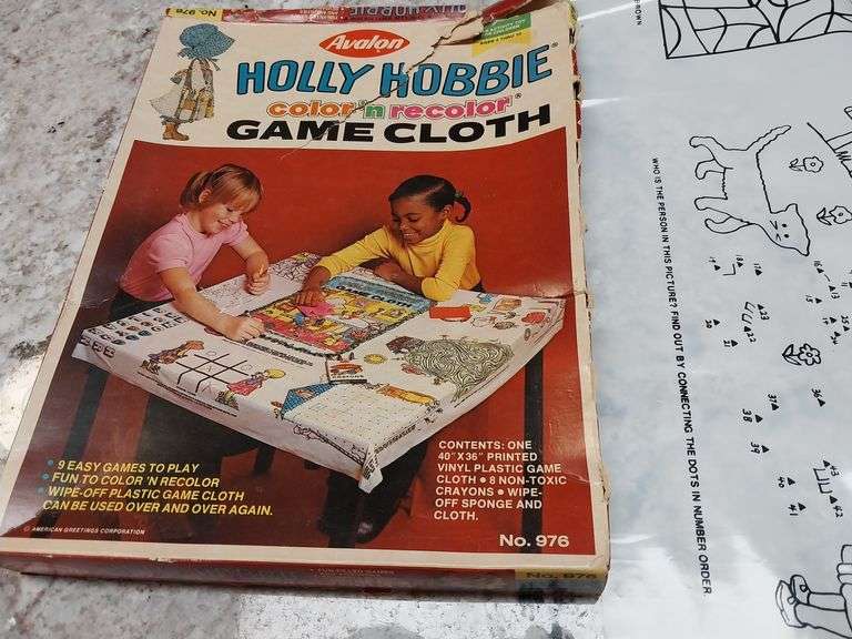 Vintage Holly Hobbie Avalon Color 'n Recolor Game Cloth – No. 976