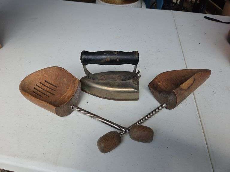 Iron and wood shoe stretchers