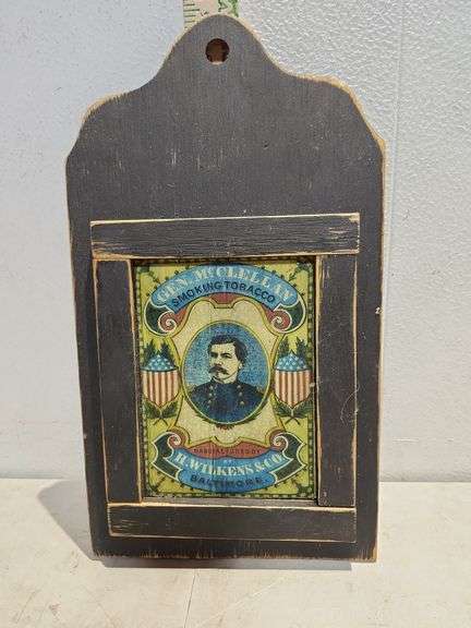 Wood Gen. Mcclellan Smoking Tobacco Wall Plaque 15.25''X8.5''