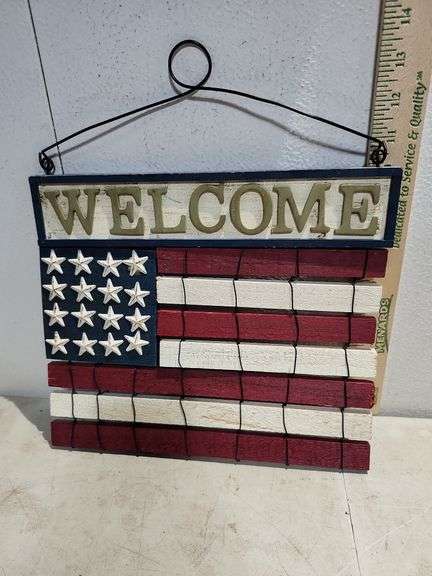 Wood Flag Wall Art 12''X10.5''