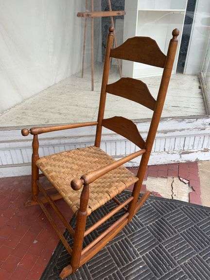 Rush-Bottomed Rocking Chair - Auction Ohio