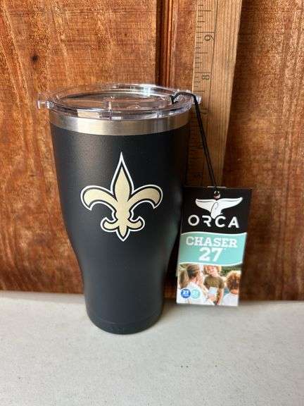 Orca Chaser 27 oz. Stainless Steel U.S.A. Made Tumbler Cup New Orleans Saints Color Logo