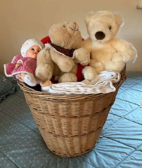 Basket of Blankets and Toys
