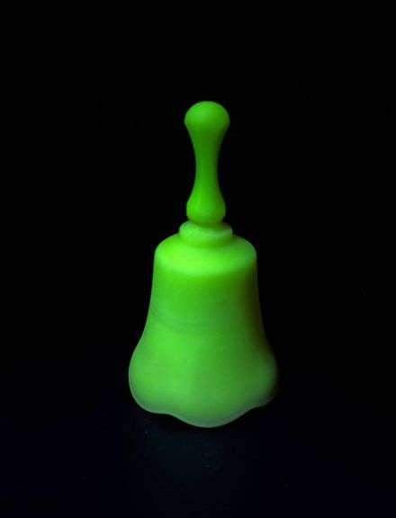 Fenton Glass Burmese Bell "I GLOW"