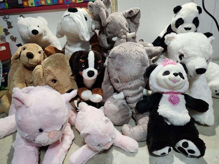 Assorted Plush Animal Families Elephants, Dogs, Bears, Etc.