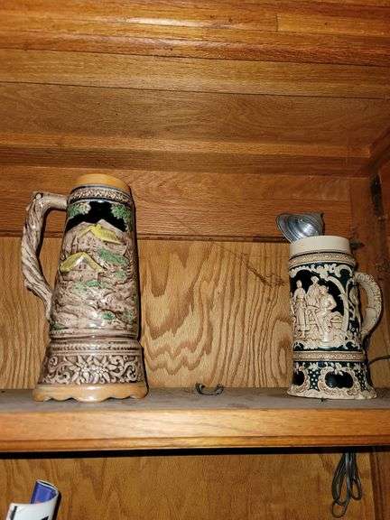 3 Large Steins and mug