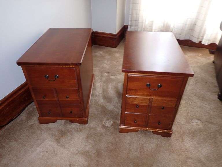 Matching Solid Pine Living Room End Tables drawer over door with bonus magazine rack on rear.