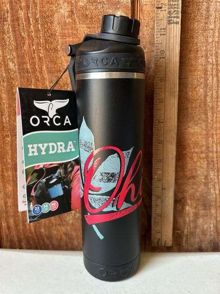 Orca Hydra 22 oz. Stainless Steel U.S.A. Made Tumbler Bottle Ohio State Pride