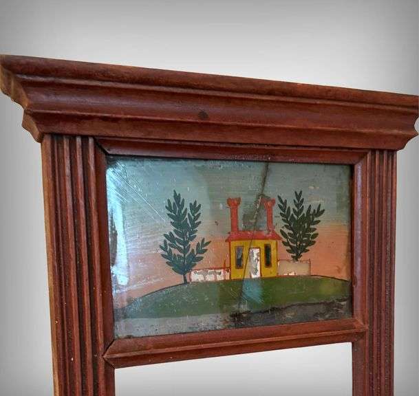 Antique Federal Reverse Painted Mirror