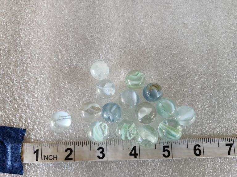 15 Assorted Vintage Clear Marbles