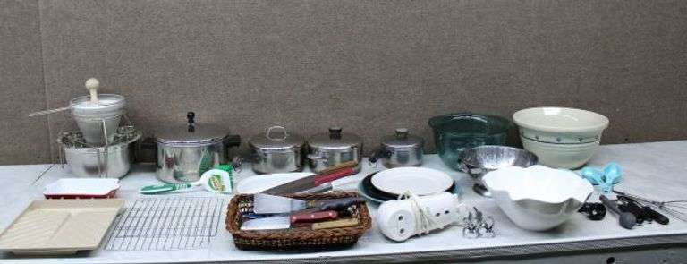 Farberware Cookware, Mixing Bowls, Knives, and Utensils