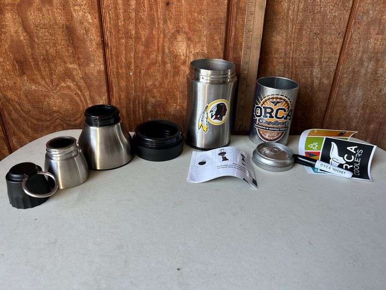 Orca Bottle/Pop Can Holder W/Stickers, Marker, & Can NFL Washington Redskins Rocket