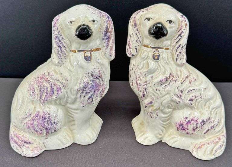 Antique Staffordshire Porcelain Spaniels