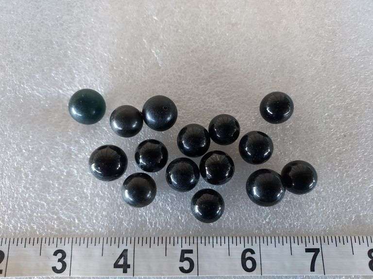 15 Assorted Vintage Black Marbles