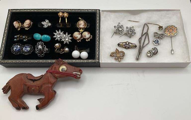 Vintage Earrings, Pins and a Ring