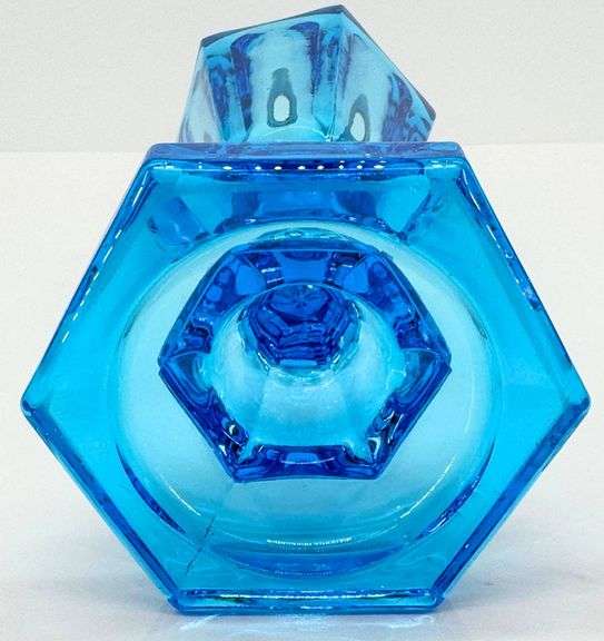 Antique Boston Sandwich Glass Wale Oil Lamp Base with Metal Collar