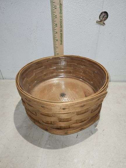 1984 Longaberger Basket W/Feet & Protector 10"X5"