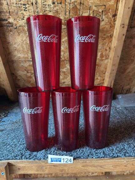 5 Plastic Coca-Cola Tumblers
