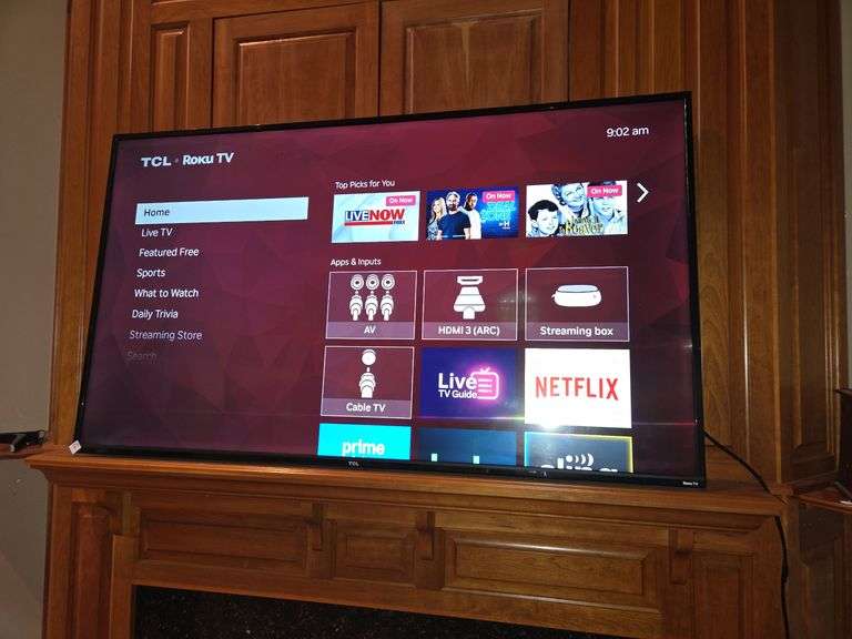65 in TCL Roku TV, excellent condition