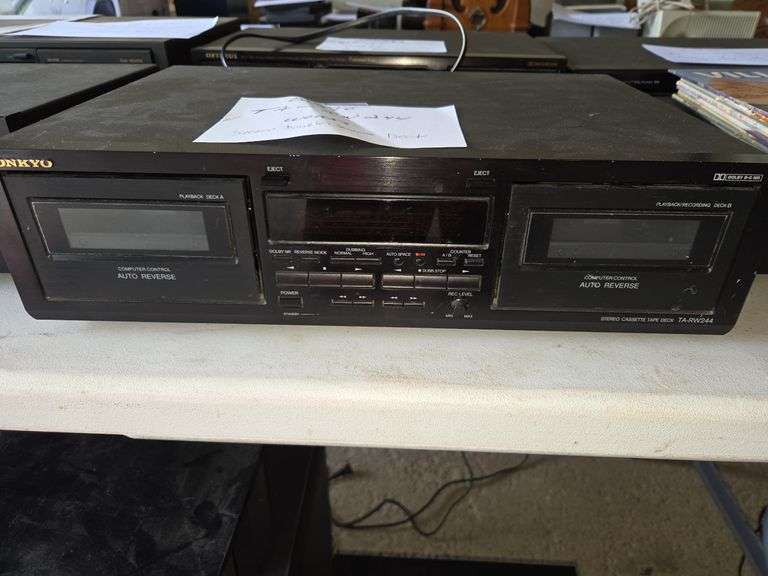 Onkyo TA-RW244 High Speed Dub Auto Rev Dual Cassette Tape Deck Tested