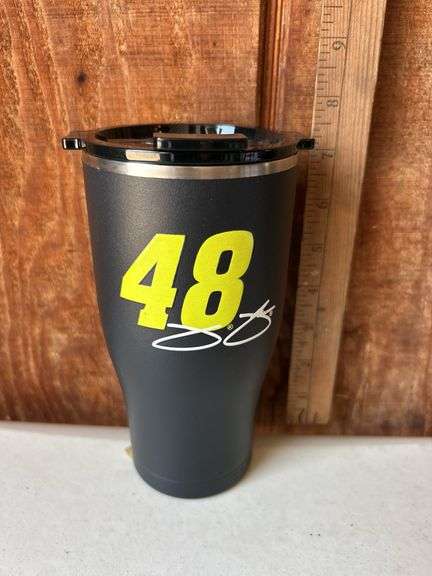 Orca Chaser 27 oz. Stainless Steel U.S.A. Made Tumbler Cup Jimmie Johnson Yellow #48 Signature Blk/B