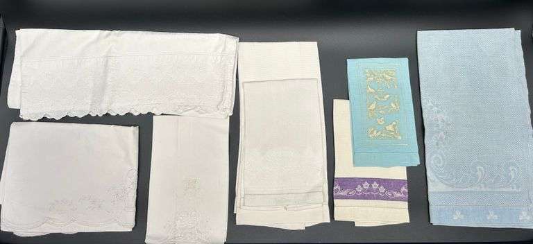 Beautiful Lot of Vintage Lace and Embroidered Linens