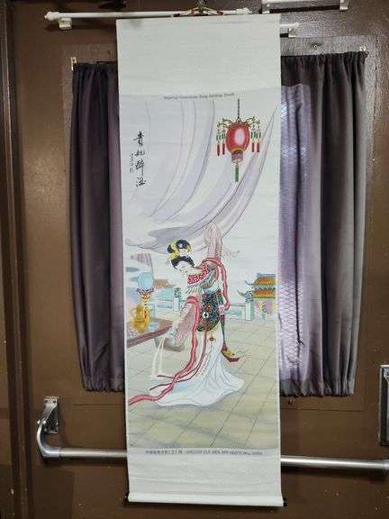 16"X50"Hangzhou Silk Arts And Crafts Mill China Scroll Imperial Concupine Yang Getting Drunk