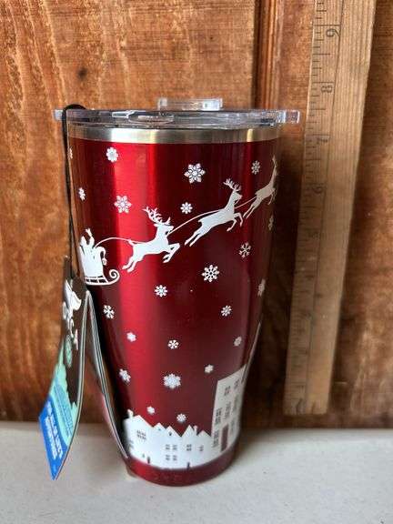 Orca Chaser 27 oz. Stainless Steel U.S.A. Made Tumbler Cup Santa's Flight Candy Red