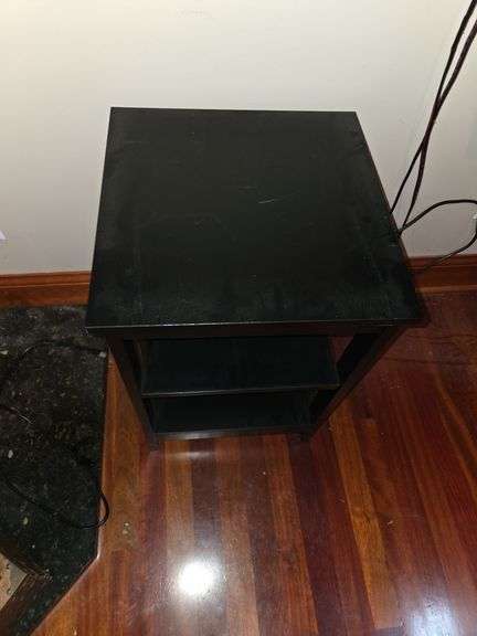 Black wooden end table