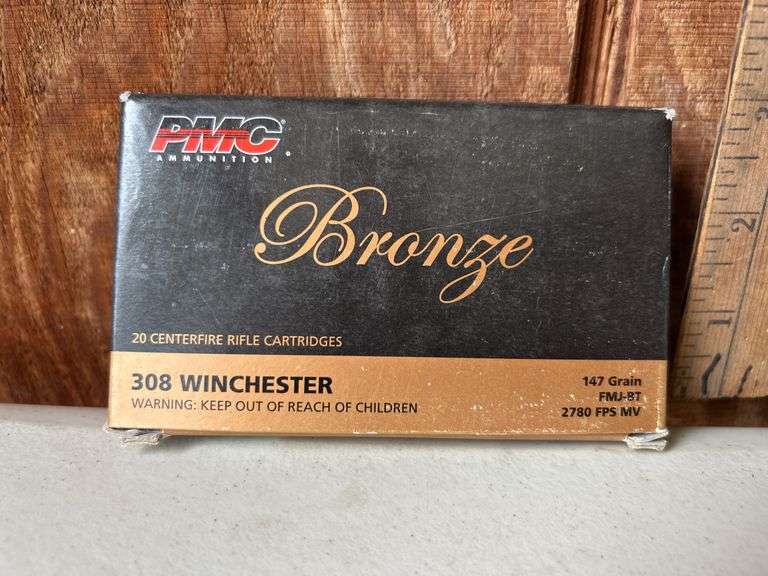 308 Winchester PMC Ammunition Bronze 47 Grain FMJ-BT 2780 FPS MV 20 Cart.