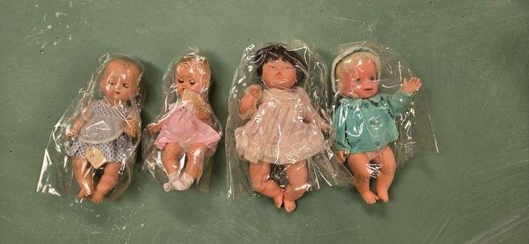 Box of vintage dolls