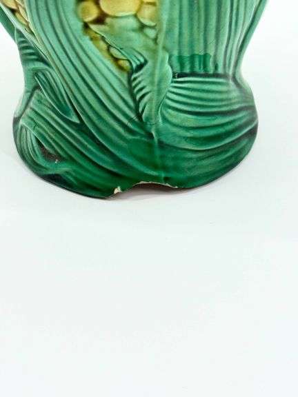 Antique 19th C  Majolica Pottery Ear of Corn Pitcher