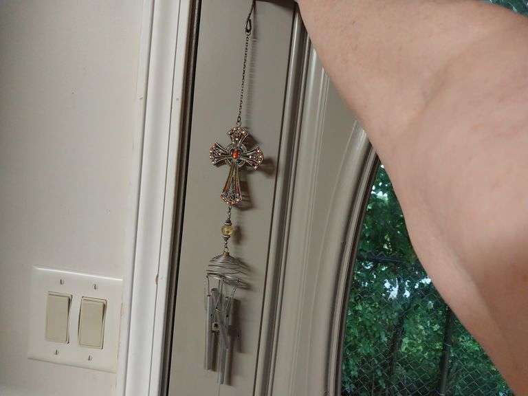 Hanging Cross Wind Chime with Hook