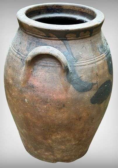 Stoneware Jar with T. Reed Signature and Floral Design