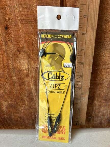 Cablz Zipz Adjustable Eyewear Retainer W/Universal Ends 18" Cable Length Model # Zipb18