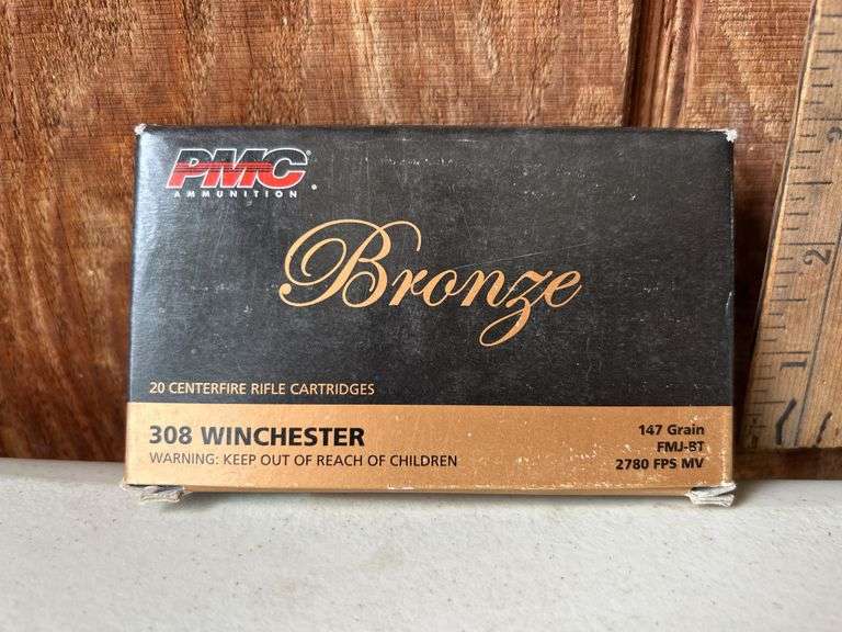 308 Winchester PMC Ammunition Bronze 47 Grain FMJ-BT 2780 FPS MV 20 Cart.