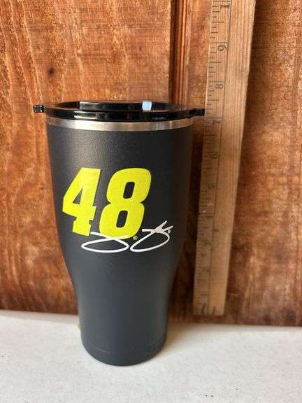 Orca Chaser 27 oz. Stainless Steel U.S.A. Made Tumbler Cup Jimmie Johnson Yellow #48 Signature Blk/B